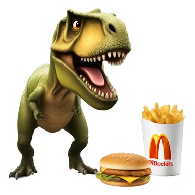 T. rex ordering mcdonalds  sticker
