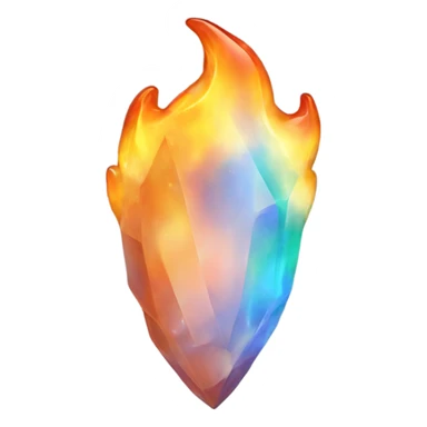 Flame shaped opal crystal gemstone sticker