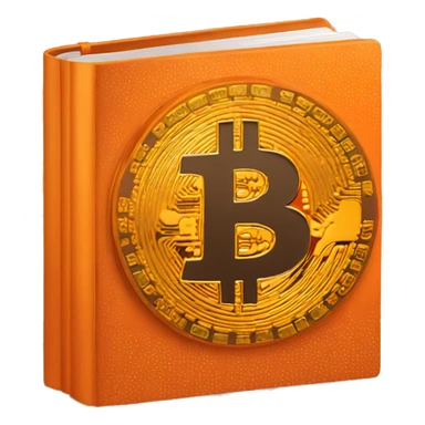 orange book with the word bitcoin on it sticker