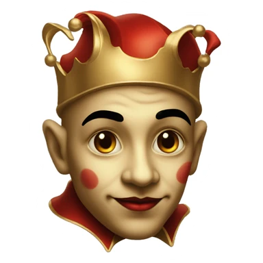 Vintage Jester high cheekbones, red, gilded  sticker