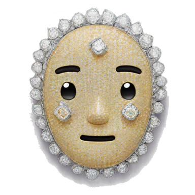 brooch set with diamonds, no face sticker
