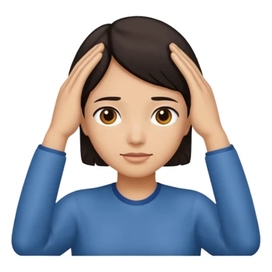 🥷🏽: inspire toi de cet emoji faisant en sorte qu’il est les mains sur les deux côtés de la tête  sticker