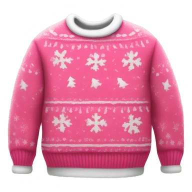 Realistic isolated pink ugly Christmas sweater. sticker