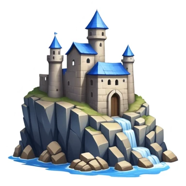 blue-roofed fortress on the rock sticker