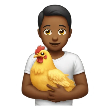 baby holding chicken by the neck sticker