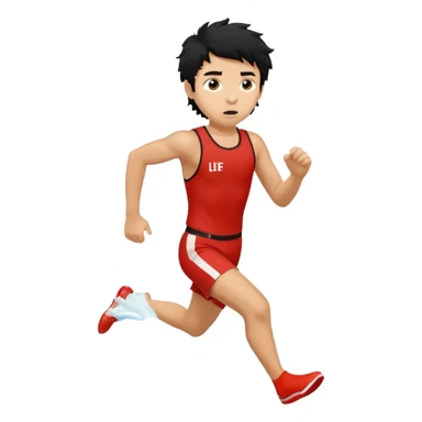 Lifeguard Teenager with Black messy hair running to save lives sticker