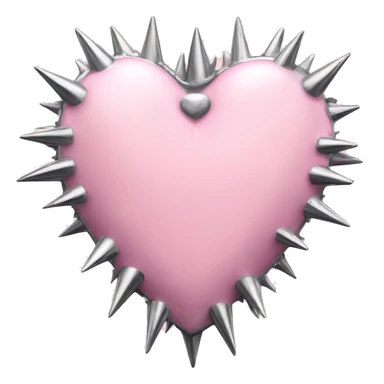 light pink chrome heart with spikes sticker