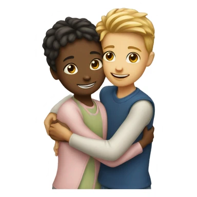 girl and boy hugging sticker