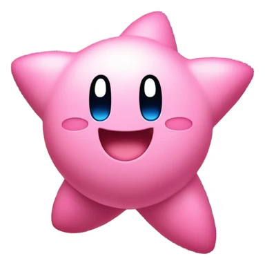 cute happy classic Kirby jumping on a star sticker