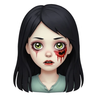 girl zombie long hair side bang sticker