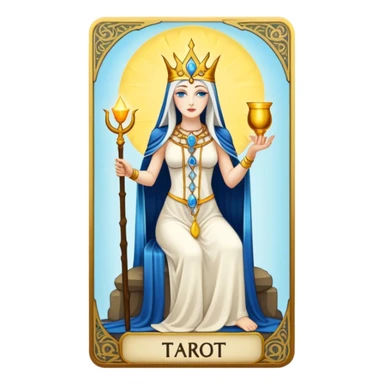 Tarot Card with a high priestess on it sticker