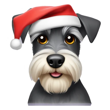 Miniature Schnauzer with Santa hat  sticker