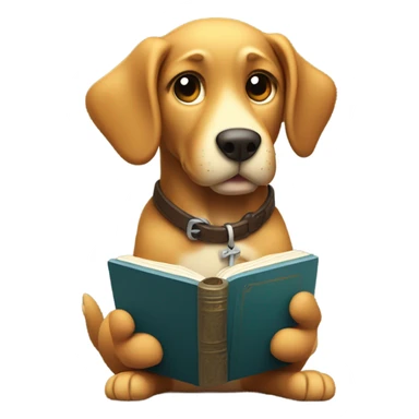 Kawaii dog reading Bible and with highlighter in paw sticker