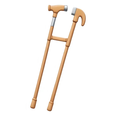 Crutch, cartoon illustration, with clean lines, no face on objects, white background sticker