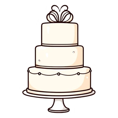 white wedding cake with pearl decorations sticker