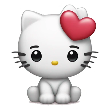 hello kitty with heart sticker