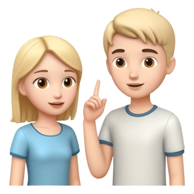 generate realistic detailed boy and girl talks 3d style  sticker