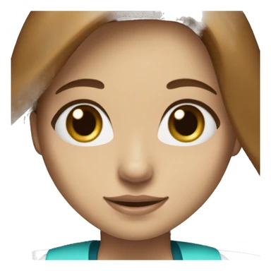 beautiful girl with long brown hair blue eyes surgeon   sticker