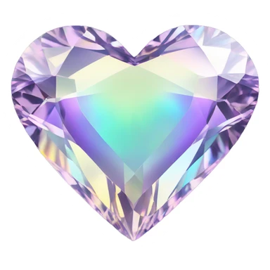 Heart shaped 56-carat iridescent diamond sticker