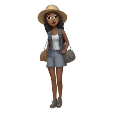 Travel girl in Paris sticker