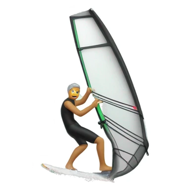 Windsurfer, schwarzer shorty, graue Haare, surft mit einer Hand am Segel sticker