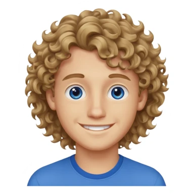 20 year old boy with wavy-curly dark blonde hair and blue eyes  sticker