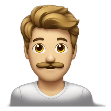 Homme avec cheveux plaqué et moustache carrée sticker