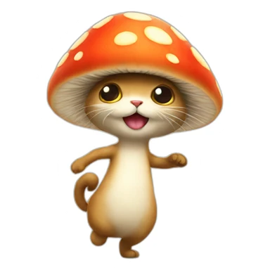 dancing mushroom-cat sticker