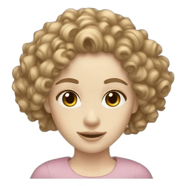 Pale skin long curly dark blonde hair brown eyes sticker