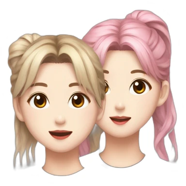 Hyunjin(SKZ) and TWICE Chaeyoung as paintors sticker