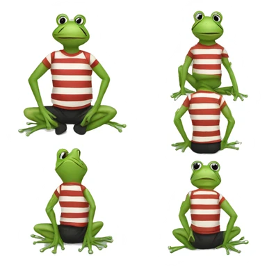 Frog in a red and black striped top sticker