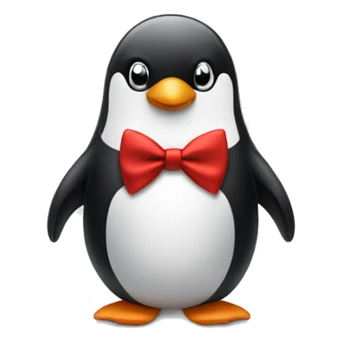 Sad penguin with red bow tie  sticker