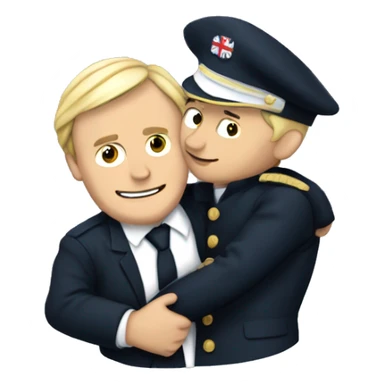 Macron and Marine Lepen hugging sticker