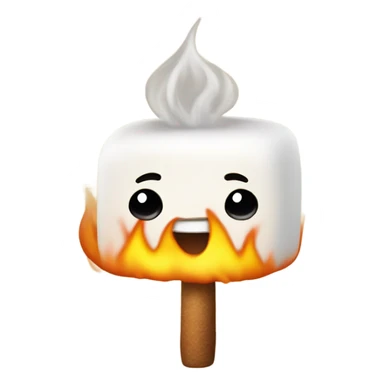 Smiling s’more roasting a marshmallow  sticker