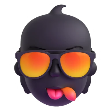 face with sunglasses, tongue out, looking overheated sticker