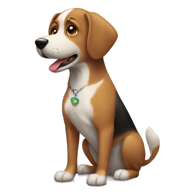 Perro con pájaro sticker