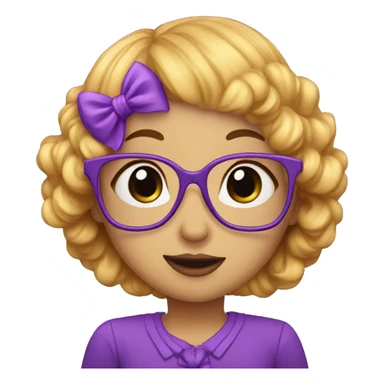 cute librarian purple kiss sticker