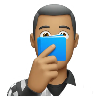 referee holding blue card sticker