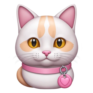Un gato blanco con un listón rosa sticker