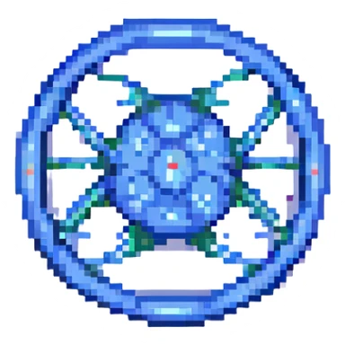 an atom with lavender-pink colors sticker