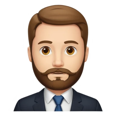 white collar man with beard sticker