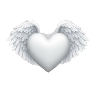 White heart with angel wings  sticker