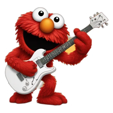 Elmo destroying guitare sticker