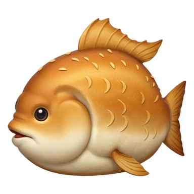 delicous fish-shaped bun like simple emoji for using app with cute bun sticker