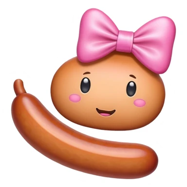 a sausage, a pink bow on the head sticker