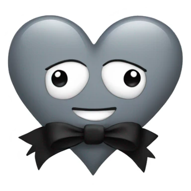 grey heart with black bow  sticker