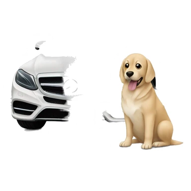 Dog and blonde woman driving black  Mercedes drinking coffee sticker