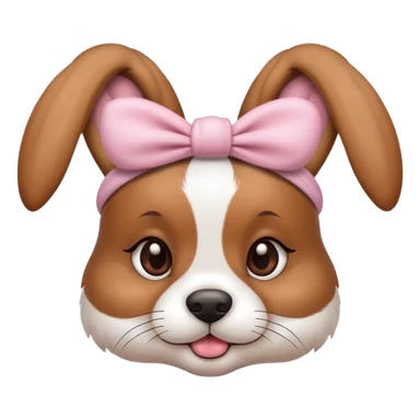 Cute Dog Wearing A  bunny headband sticker