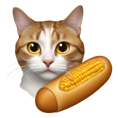 Cat as a corn dog  sticker