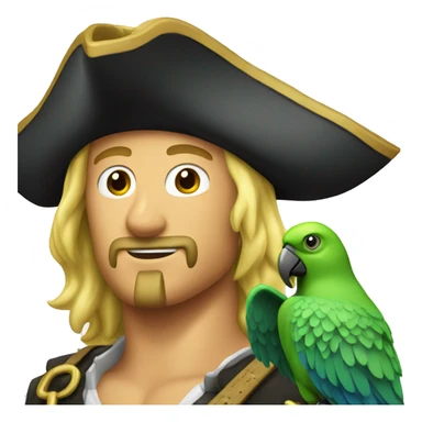 Blond Pirate with parrot on his shoulder sticker